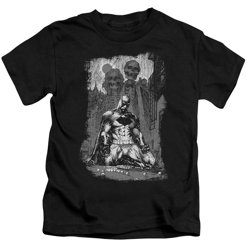 Batman Sketchy Shadows Juvenile Kids Youth T Shirt Black Officially Licensed