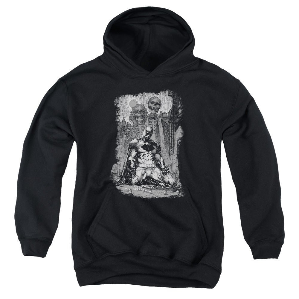 Batman Sketchy Shadows Kids Youth Hoodie Black Officially Licensed