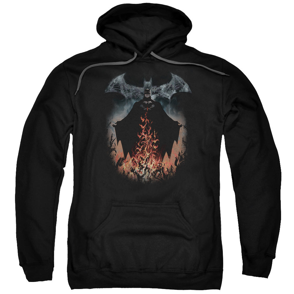 Batman Smoke & Fire Mens Hoodie Black Officially Licensed