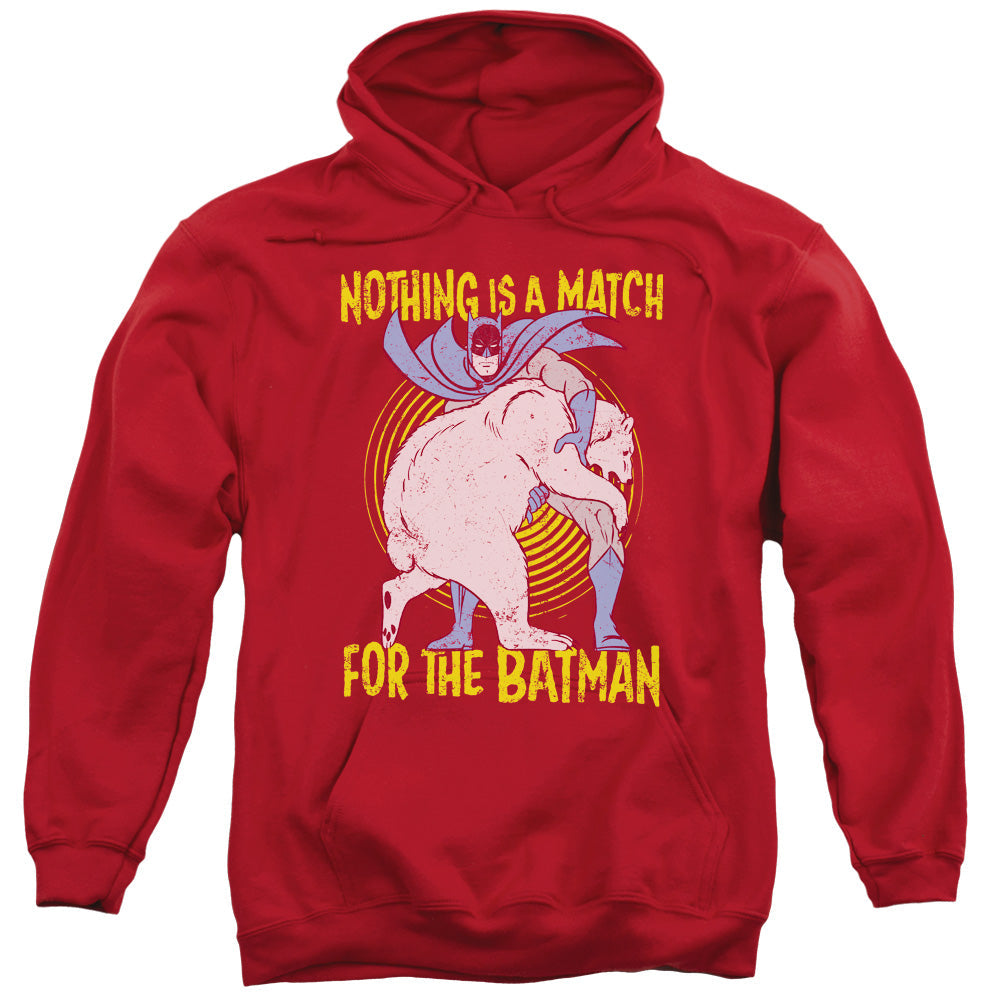 Batman Bear Wrastling Mens Hoodie Red Officially Licensed