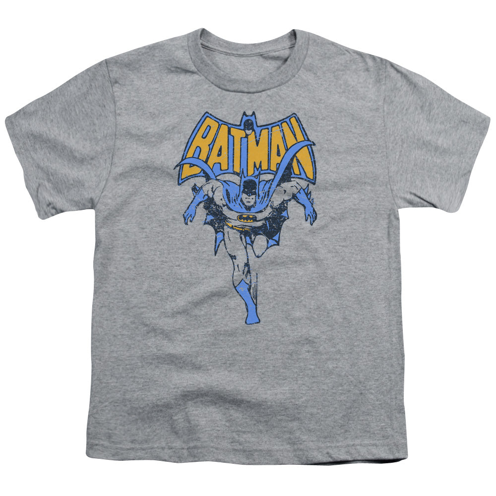Batman Vintage Run Kids Youth T Shirt Athletic Heather Officially Licensed