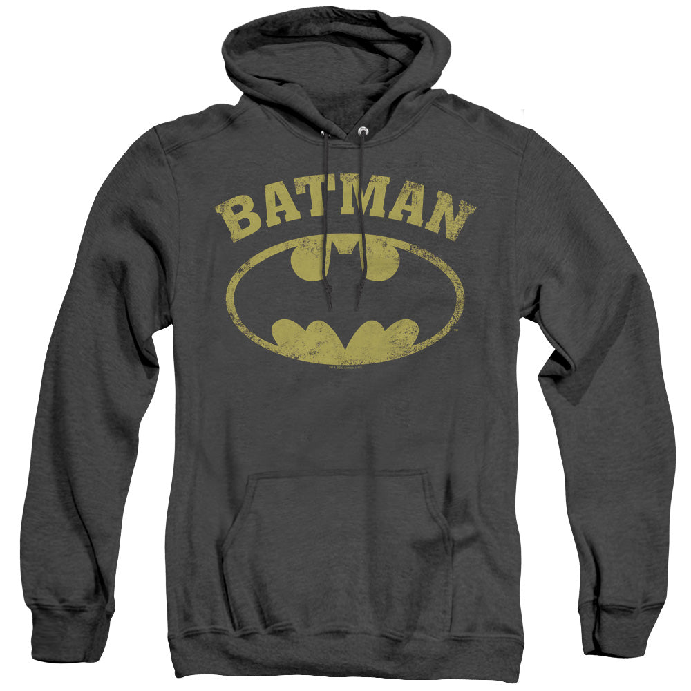 Batman Over Symbol Heather Mens Hoodie Black Officially Licensed