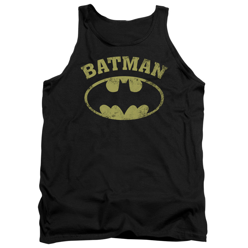 Batman Over Symbol Mens Tank Top Shirt Black Officially Licensed