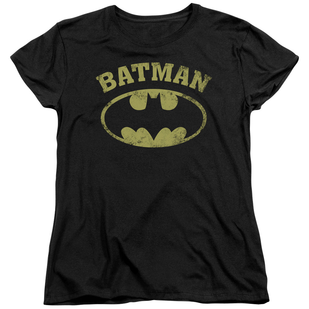 Batman Over Symbol Womens T Shirt Black Officially Licensed
