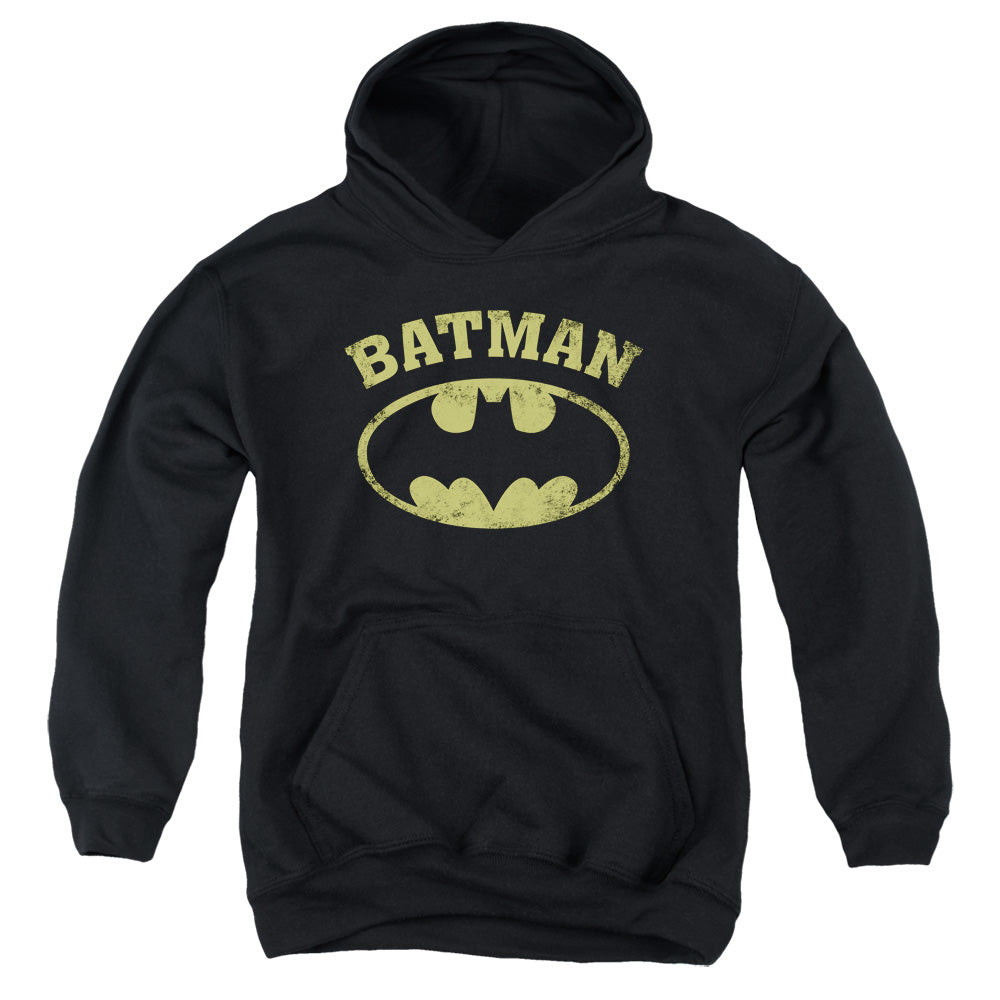 Batman Over Symbol Kids Youth Hoodie Black Officially Licensed