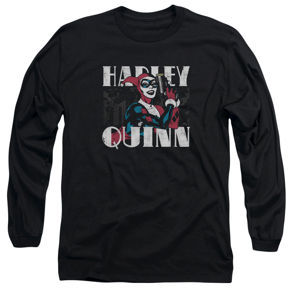 Batman Harley Bold Mens Long Sleeve Shirt Black Officially Licensed