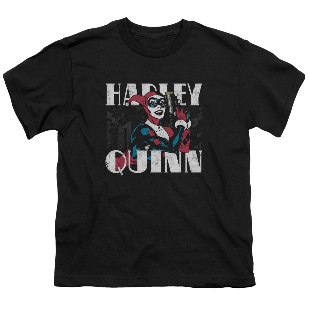 Batman Harley Bold Kids Youth T Shirt Black Officially Licensed
