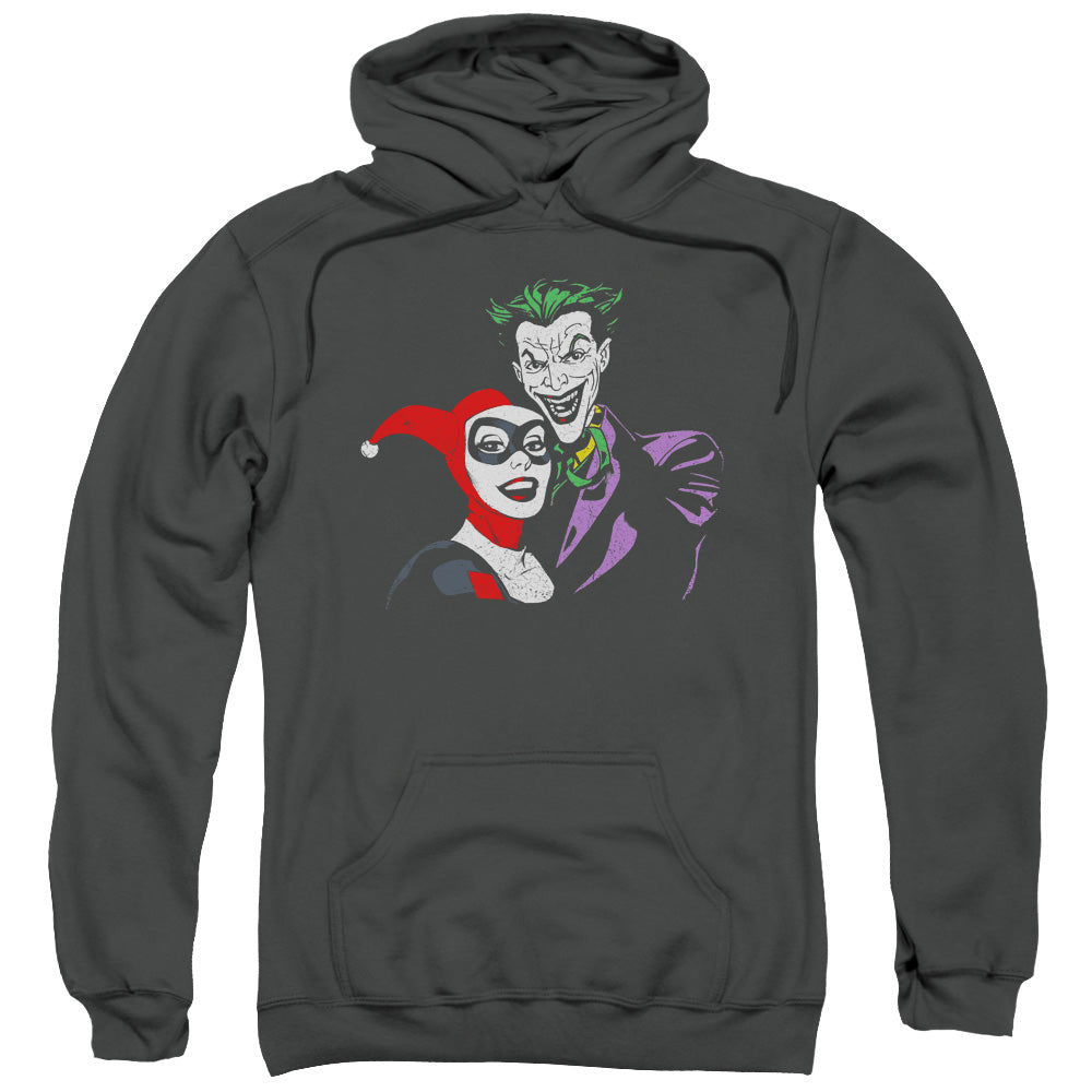 Batman Joker & Harley Mens Hoodie Charcoal Officially Licensed