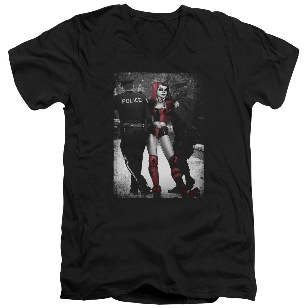 Batman Arrest Mens Slim Fit V Neck T Shirt Black Officially Licensed