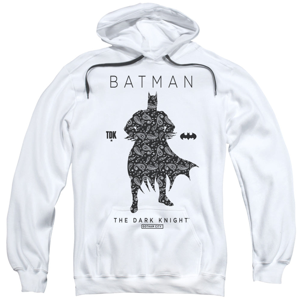 Batman Paislety Silhouete Mens Hoodie White Officially Licensed