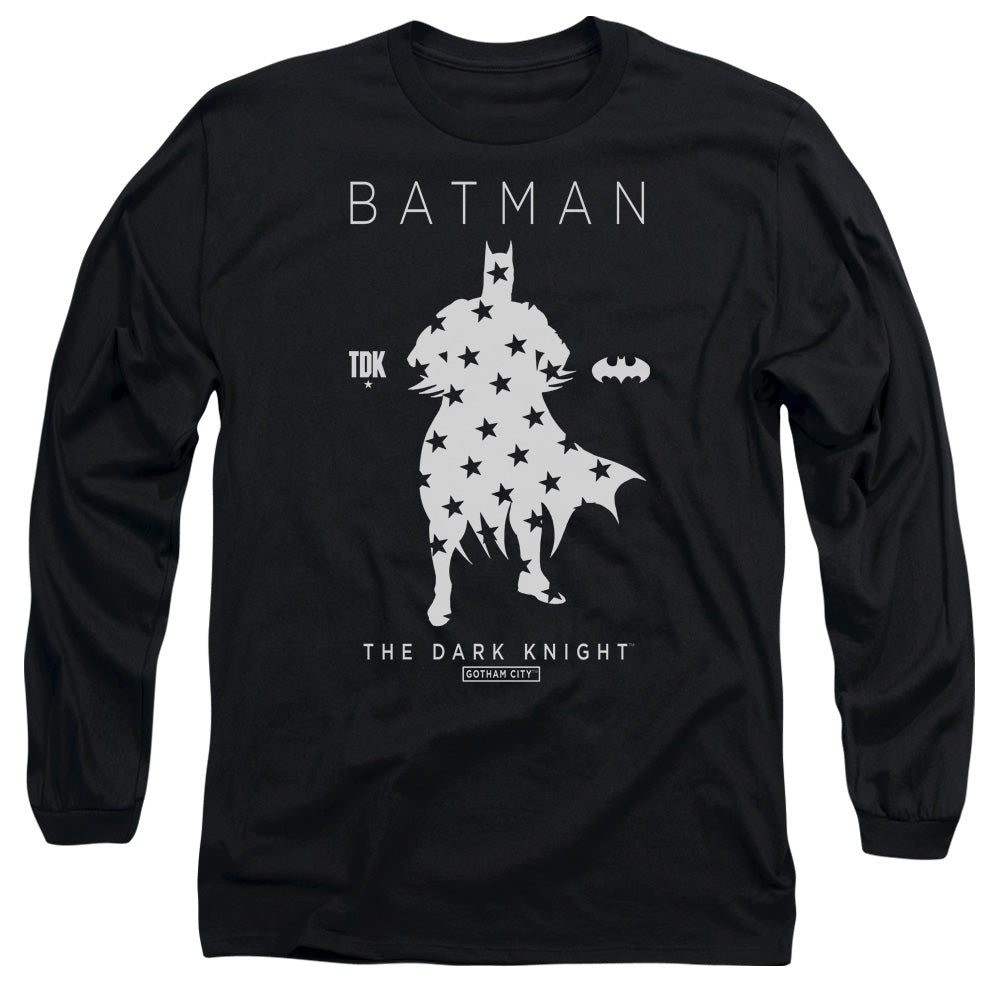Batman Star Silhouette Mens Long Sleeve Shirt Black Officially Licensed