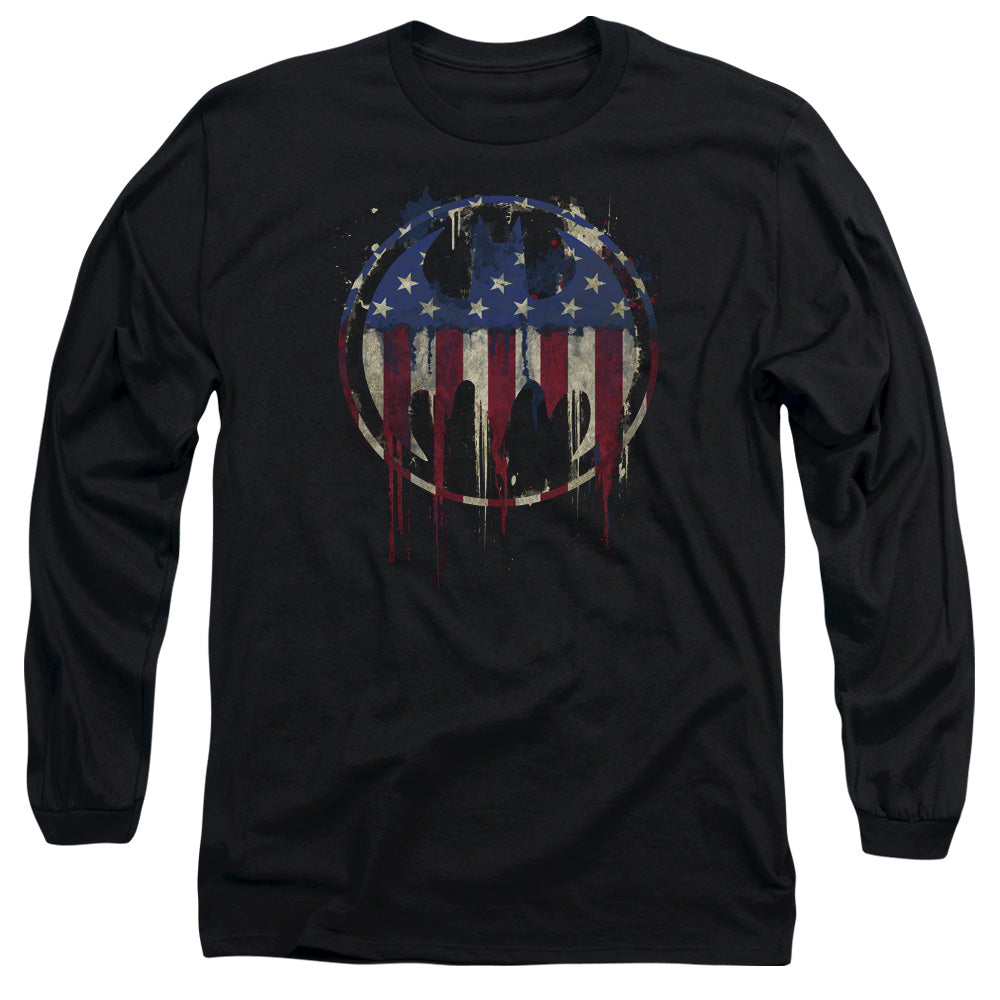 Batman Bleeding Signal Mens Long Sleeve Shirt Black Officially Licensed