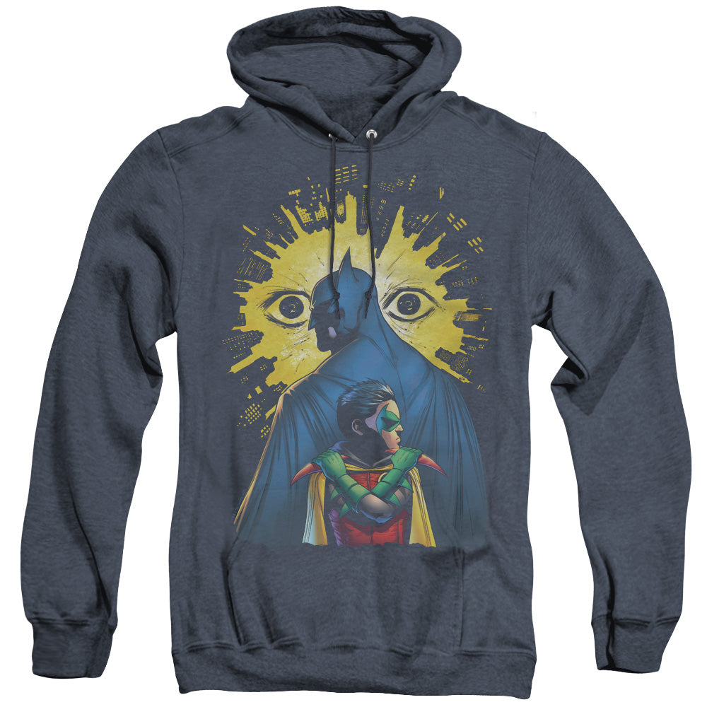 Batman Watchers Heather Mens Hoodie Navy Blue Officially Licensed