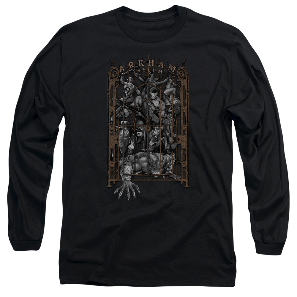 Batman Arkhams Gate Mens Long Sleeve Shirt Black Officially Licensed