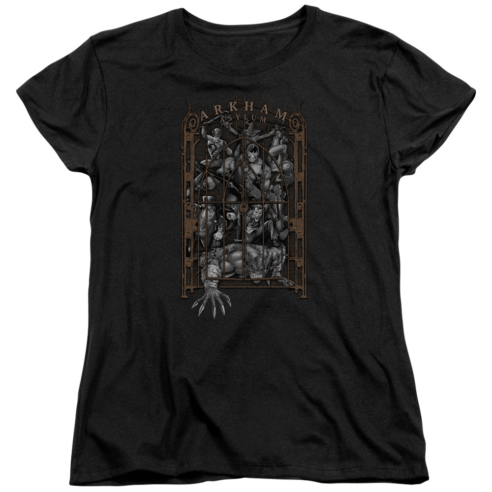 Batman Arkhams Gate Womens T Shirt Black Officially Licensed