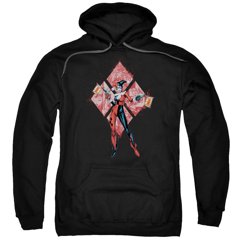 Batman Harley Quinn (Diamonds) Mens Hoodie Black Officially Licensed