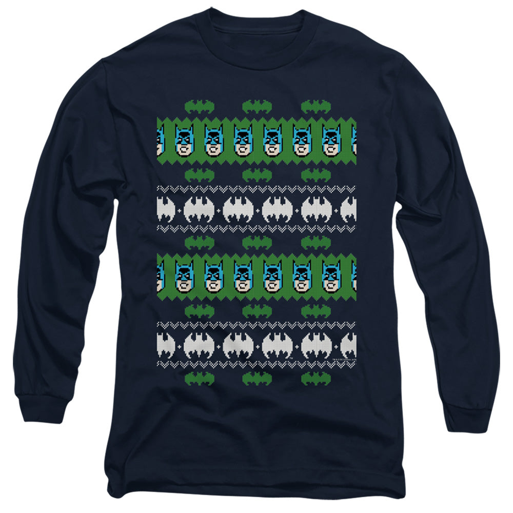Batman Batman Christmas Sweater Mens Long Sleeve Shirt Navy Blue Officially Licensed