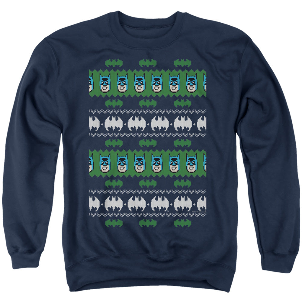 Batman Batman Christmas Sweater Mens Crewneck Sweatshirt Navy Blue Officially Licensed