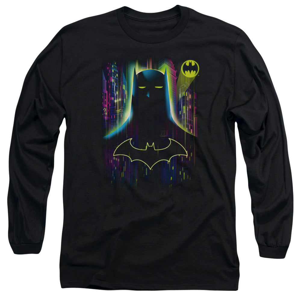 Batman Knight Lights Mens Long Sleeve Shirt Black Officially Licensed