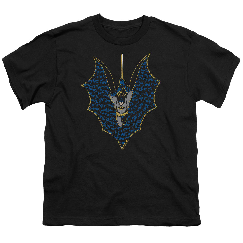 Batman Bat Fill Kids Youth T Shirt Black Officially Licensed