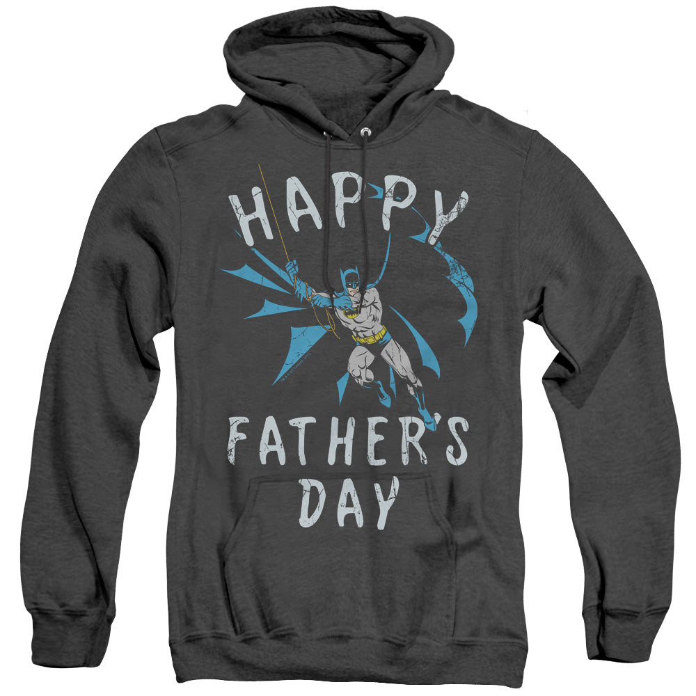 Batman Fathers Day Heather Mens Hoodie Black Officially Licensed