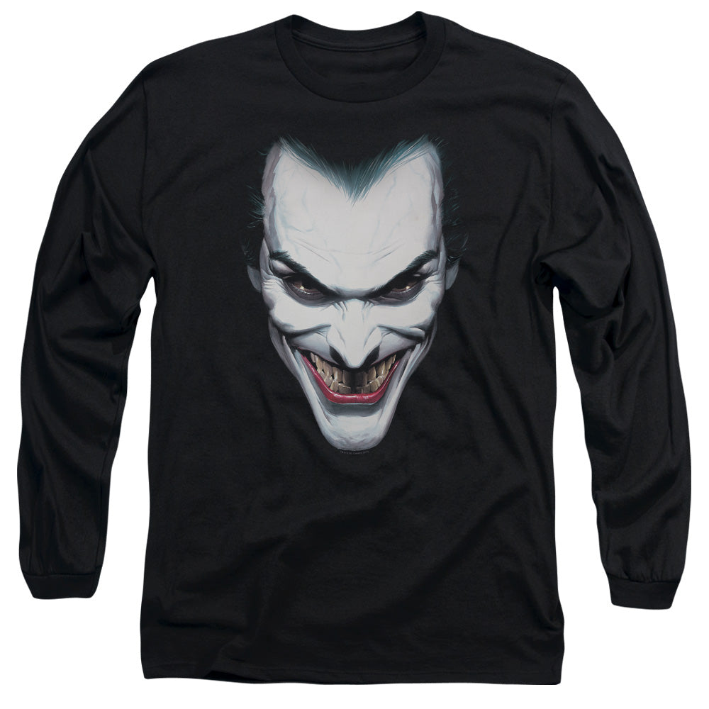 Batman Joker Portrait Mens Long Sleeve Shirt Black Officially Licensed