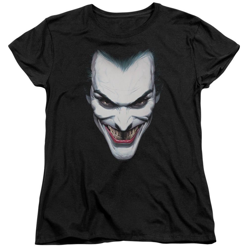 Batman Joker Portrait Womens T Shirt Black Officially Licensed
