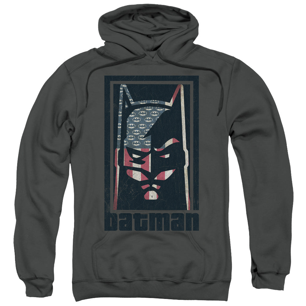Batman American Batman Mens Hoodie Charcoal Officially Licensed