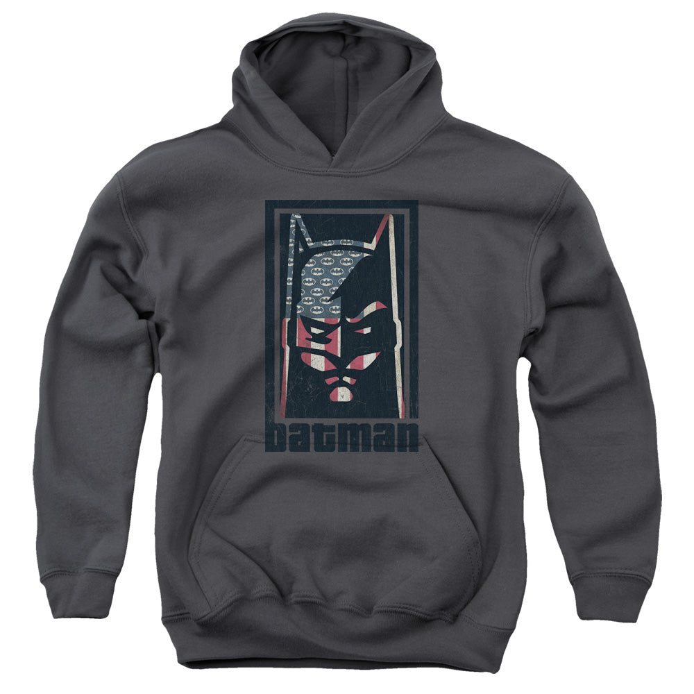 Batman American Batman Kids Youth Hoodie Charcoal Officially Licensed