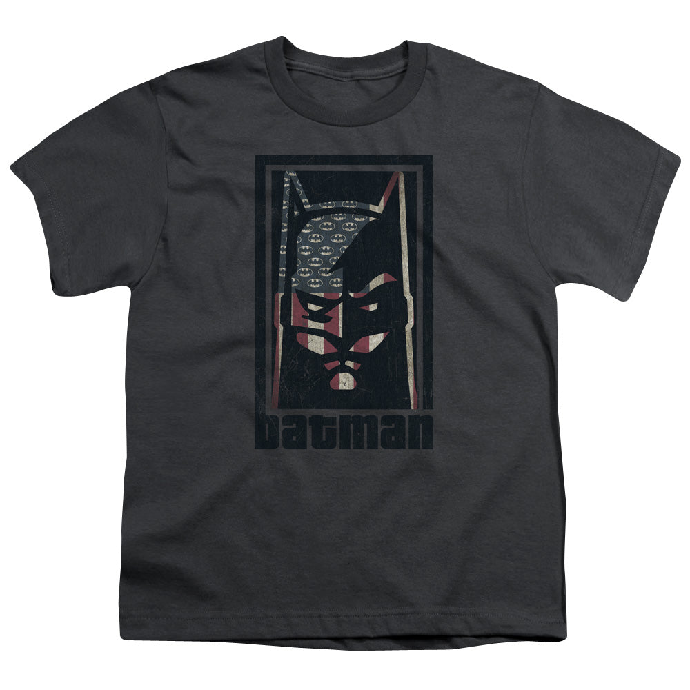 Batman American Batman Kids Youth T Shirt Charcoal Officially Licensed