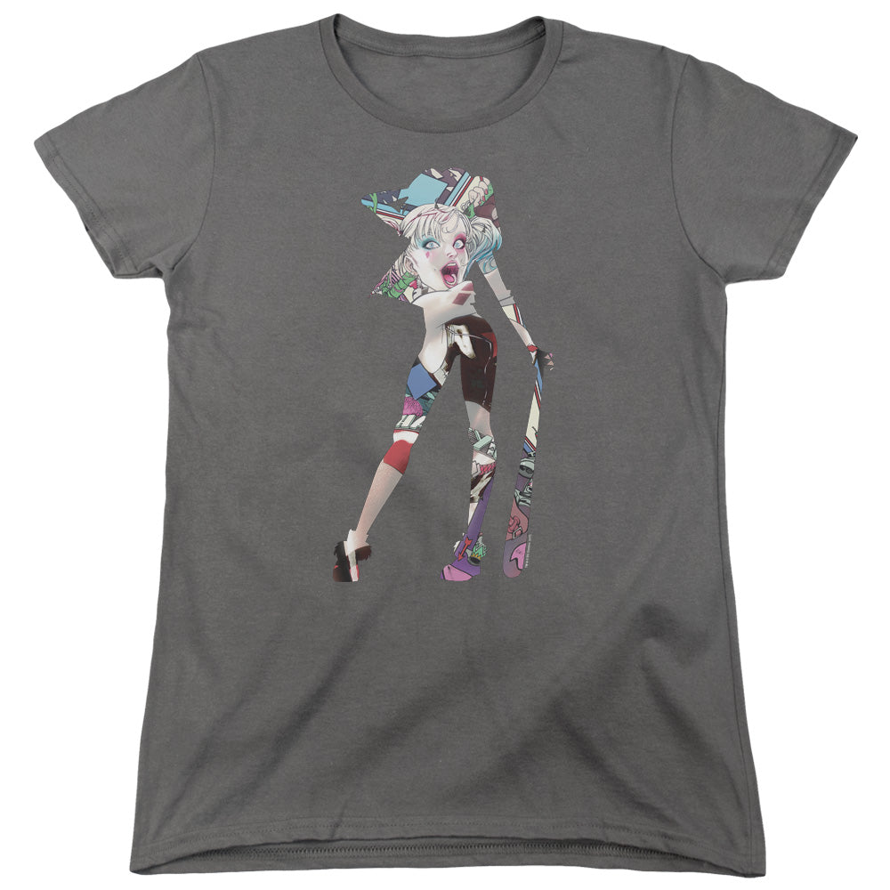 Batman Scene Inside Womens T Shirt Charcoal Officially Licensed
