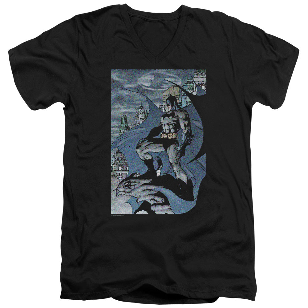Batman Seurbat Mens Slim Fit V Neck T Shirt Black Officially Licensed