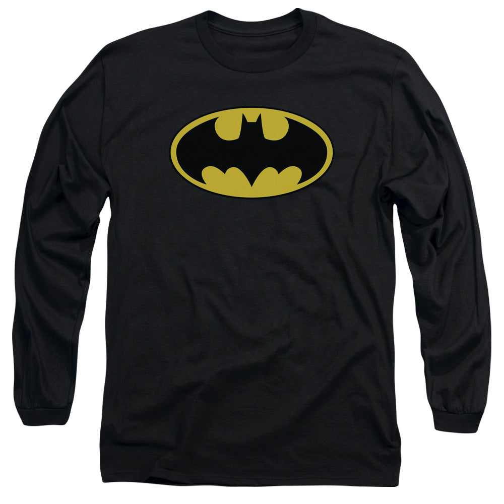 Batman Classic Logo Mens Long Sleeve Shirt Black Officially Licensed