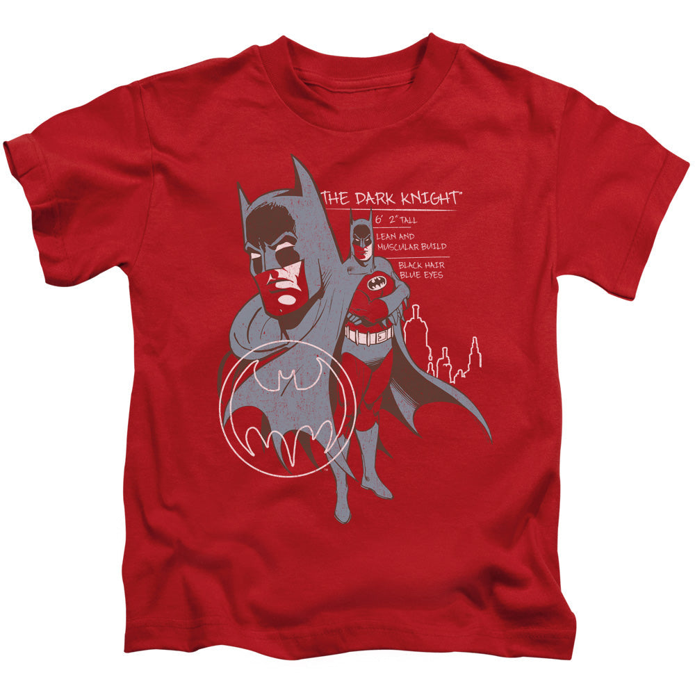 Batman Lean And Muscular Juvenile Kids Youth T Shirt Red Officially Licensed