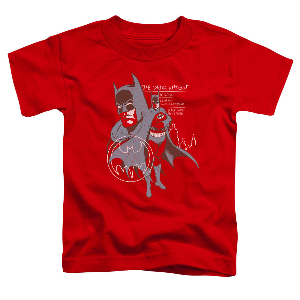 Batman Lean And Muscular Toddler Kids Youth T Shirt Red Officially Licensed