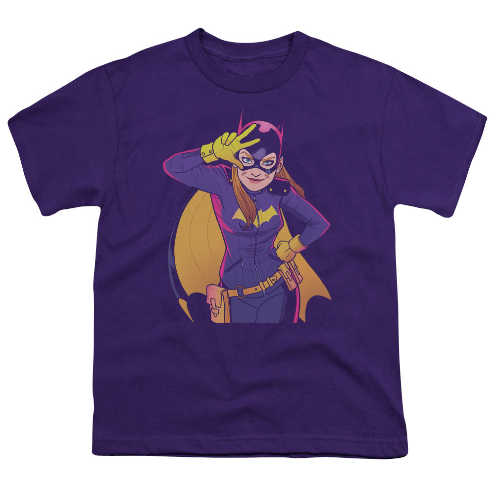 Batman Batgirl Moves Kids Youth T Shirt Purple Officially Licensed