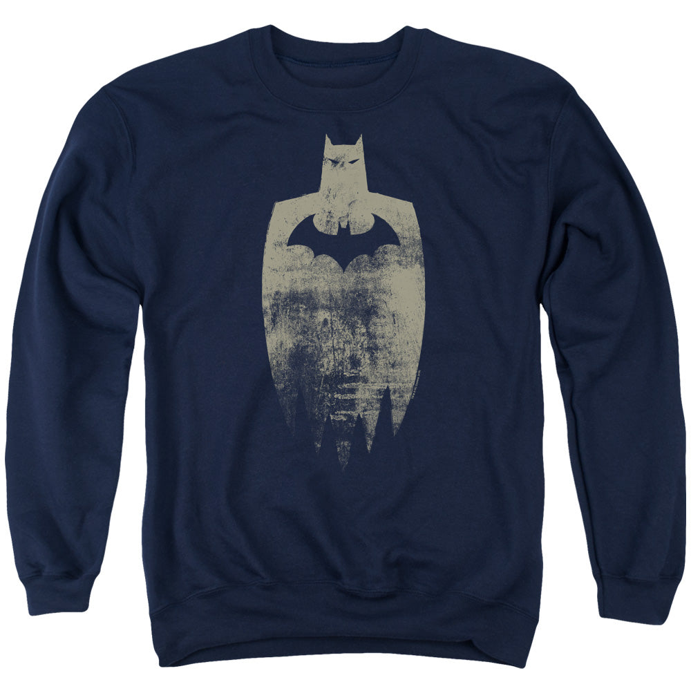 Batman Gold Silhouete Mens Crewneck Sweatshirt Navy Blue Officially Licensed