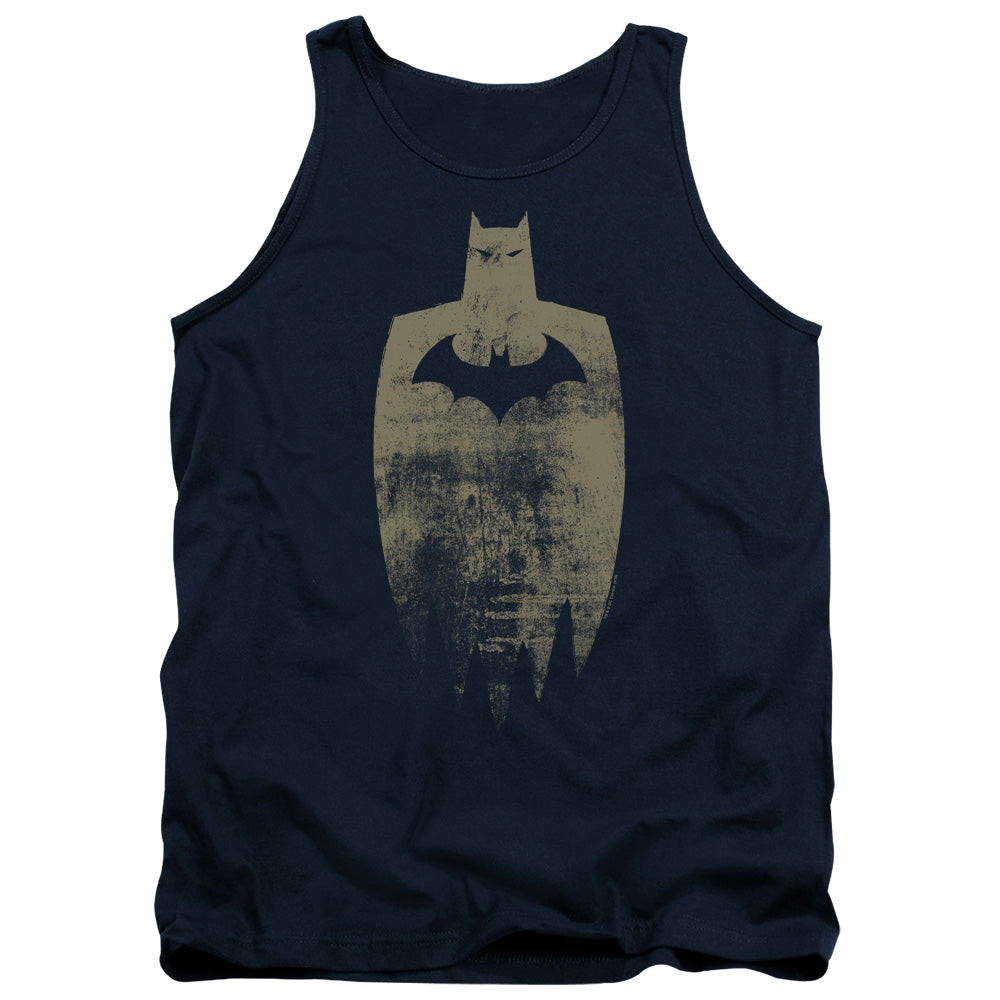 Batman Gold Silhouete Mens Tank Top Shirt Navy Blue Officially Licensed