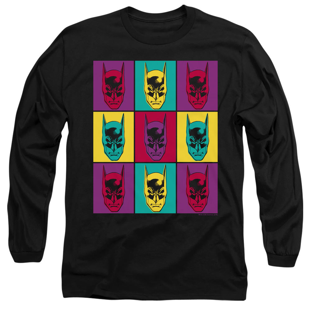 Batman Warhol Batman Mens Long Sleeve Shirt Black Officially Licensed