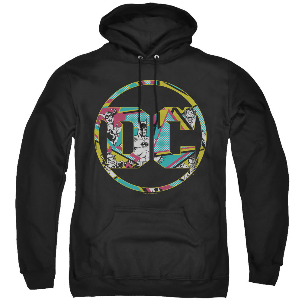 Batman 80S Bat Logo Mens Hoodie Black Officially Licensed