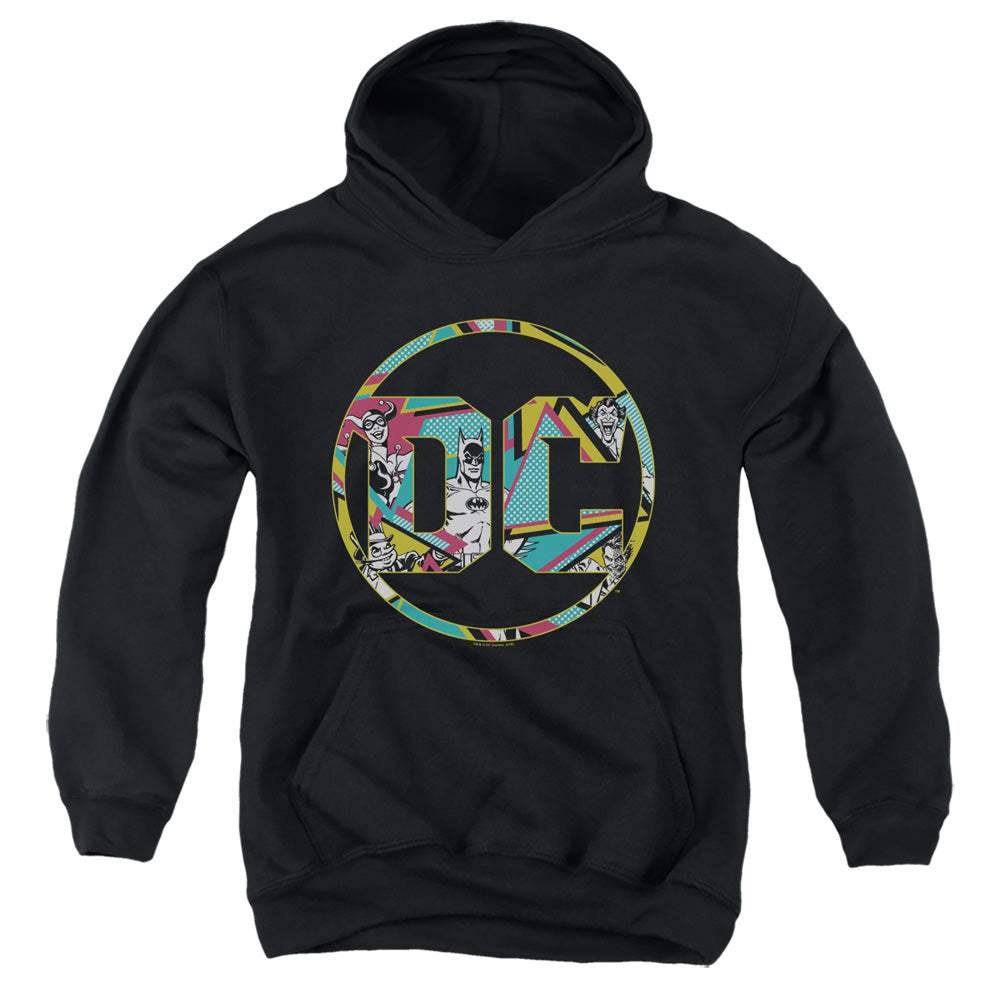Batman 80s Bat Logo Kids Youth Hoodie Black Officially Licensed
