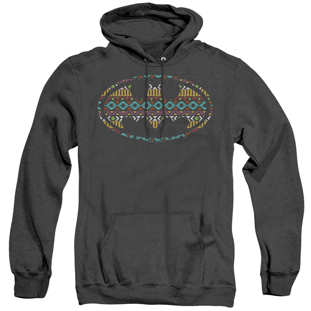 Batman Aztec Fill Heather Mens Hoodie Black Officially Licensed