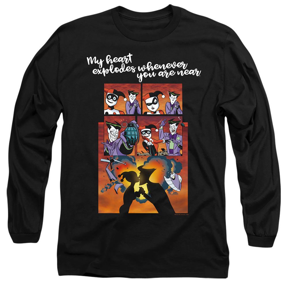 Batman Explode Mens Long Sleeve Shirt Black Officially Licensed