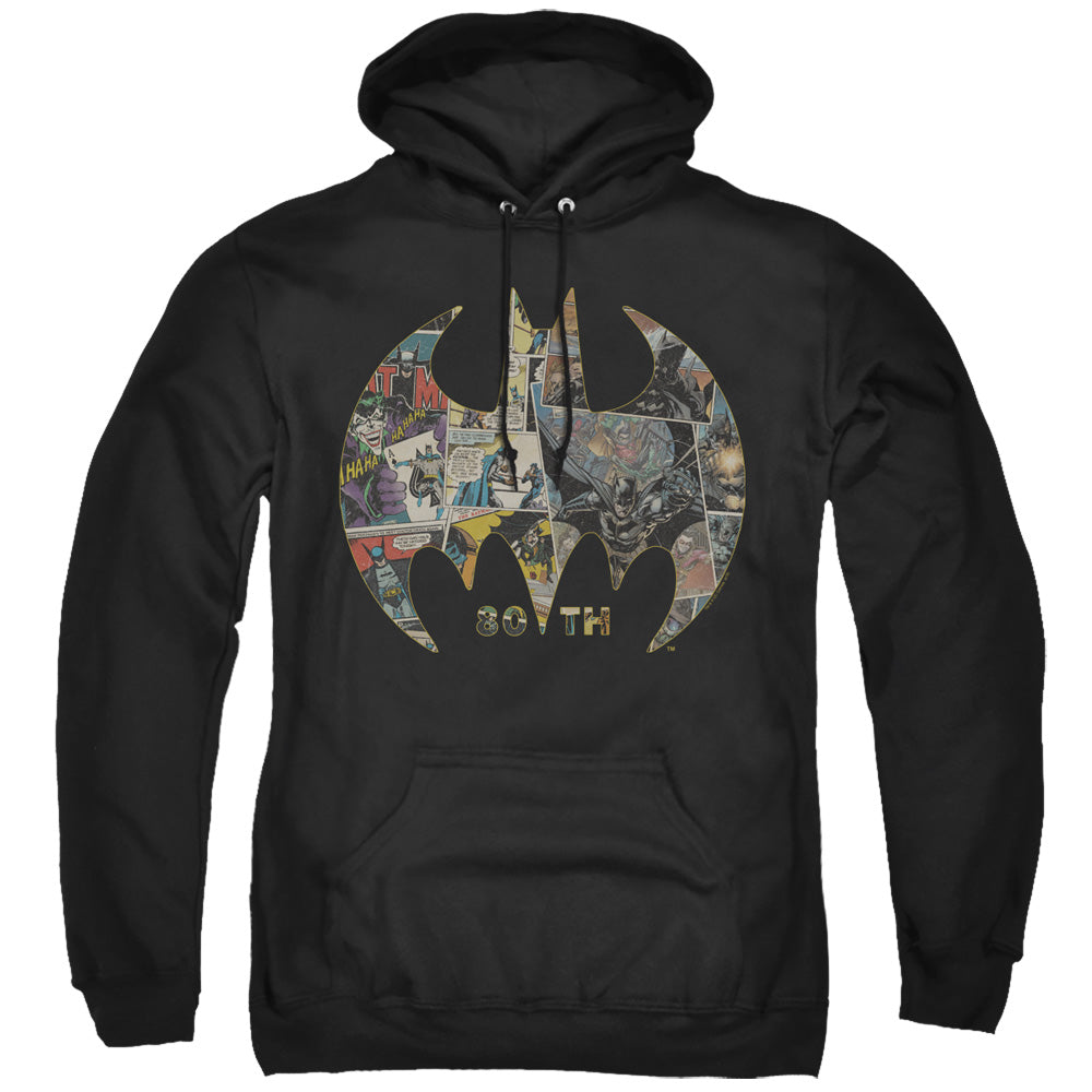 Batman 80Th Shield Mens Hoodie Black Officially Licensed