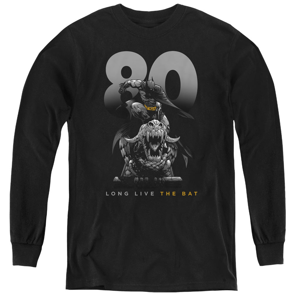 Batman Big 80 Long Sleeve Kids Youth T Shirt Black Officially Licensed