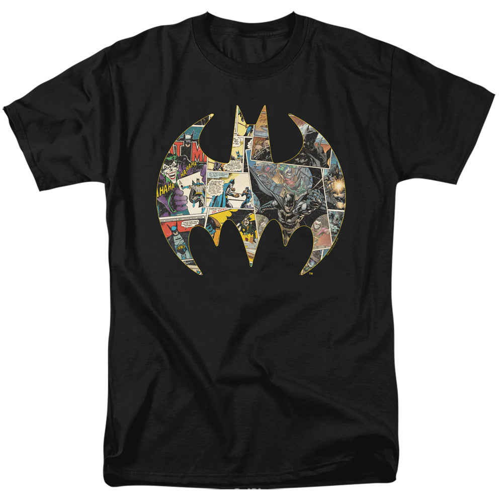 Batman Collage Shield Mens T Shirt Black Officially Licensed