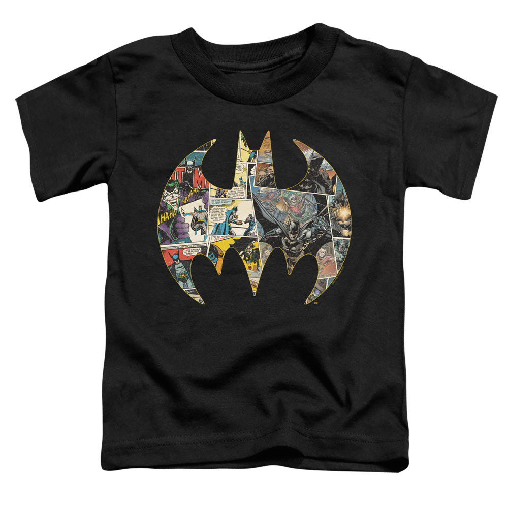 Batman Collage Shield Toddler Kids Youth T Shirt Black Officially Licensed