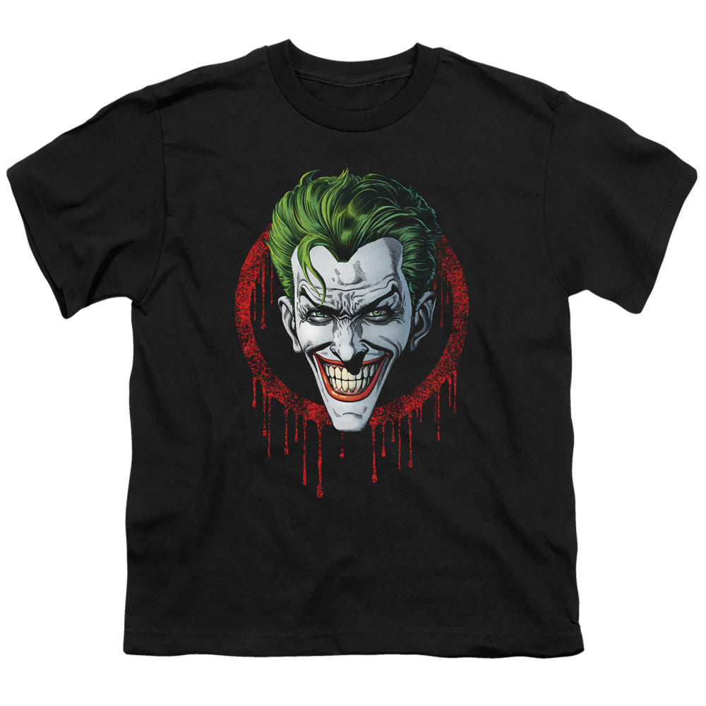 Batman Joker Drip Kids Youth T Shirt Black Officially Licensed