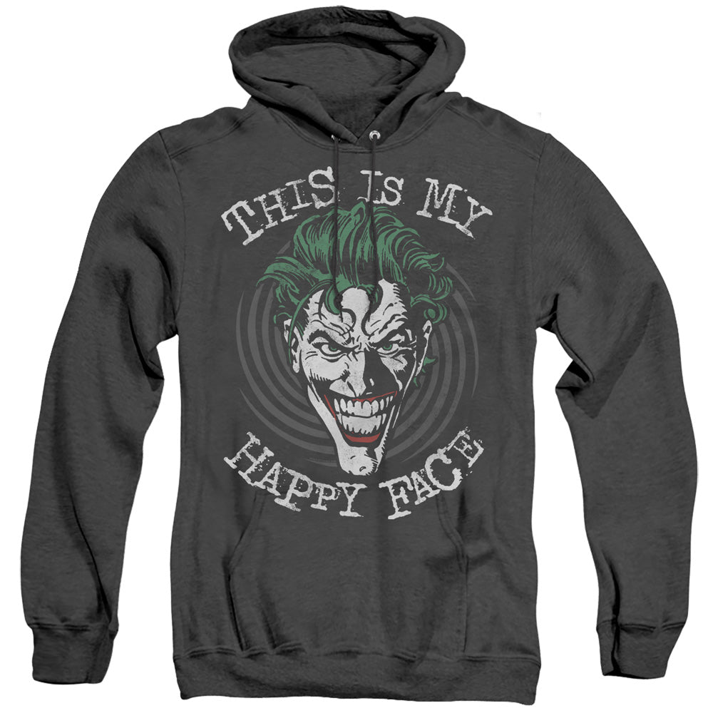 Batman Maniacal Spiral Heather Mens Hoodie Black Officially Licensed