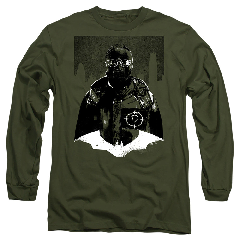 The Batman Noir Riddler Mens Long Sleeve Shirt Military Green Officially Licensed